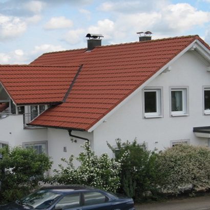 Außenputz an Einfamilienhaus